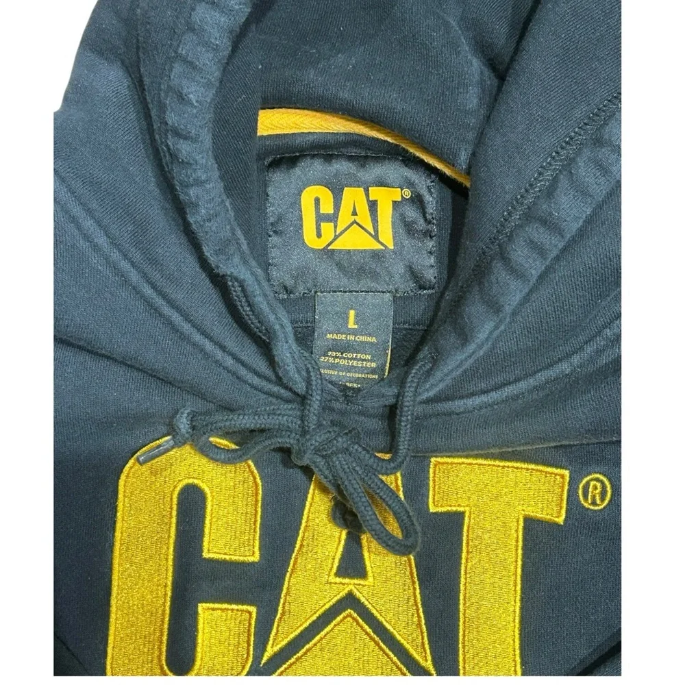 CAT Caterpillar Logo Pullover Hoodie – Size L – black